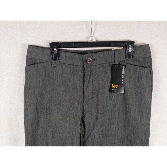 Lee Trouser Regular Fit Mid Rise Flex Motion Pants Gray Women's Size 12 Long NWT - Picture 2 of 13